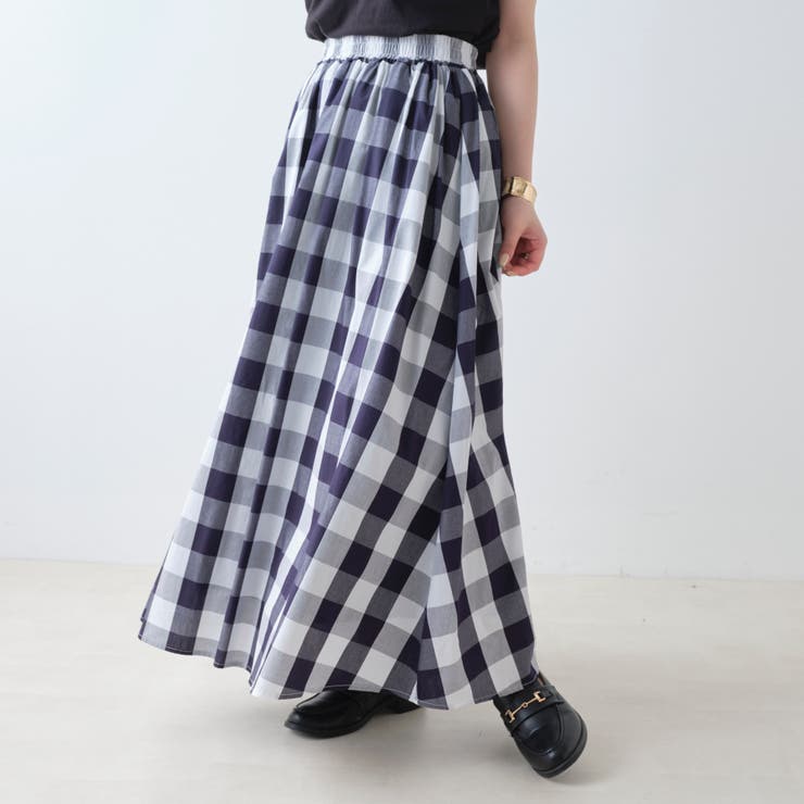 BEARDSLEY ギンガムチェック ギャザースカート BEARDSLEY タフタ