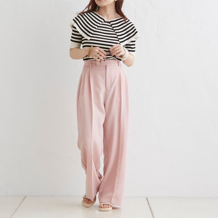 WEB限定】ツータックパンツ[品番：NCLW0009743]｜NICE CLAUP / OLIVE