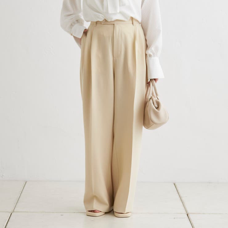 WEB限定】ツータックパンツ[品番：NCLW0009743]｜NICE CLAUP / OLIVE