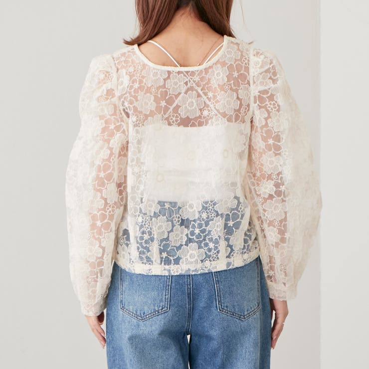 リバイバルアイテム】オーガン刺繍ブラウス[品番：NCLW0009367]｜NICE CLAUP  OUTLET（ナイスクラップアウトレット）のレディースファッション通販｜SHOPLIST（ショップリスト）