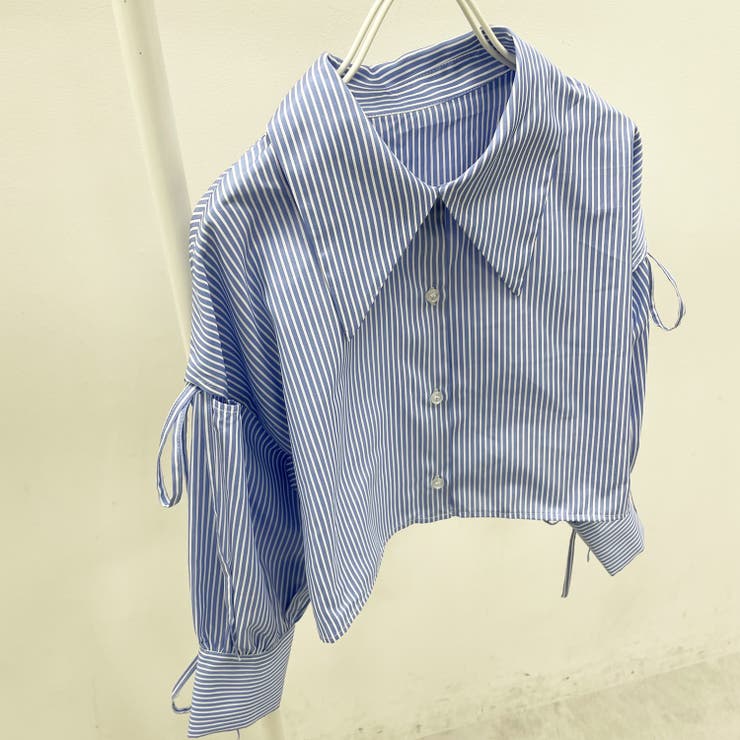 新色追加】袖リボンシャツ[品番：NCLW0009871]｜NICE CLAUP / OLIVE
