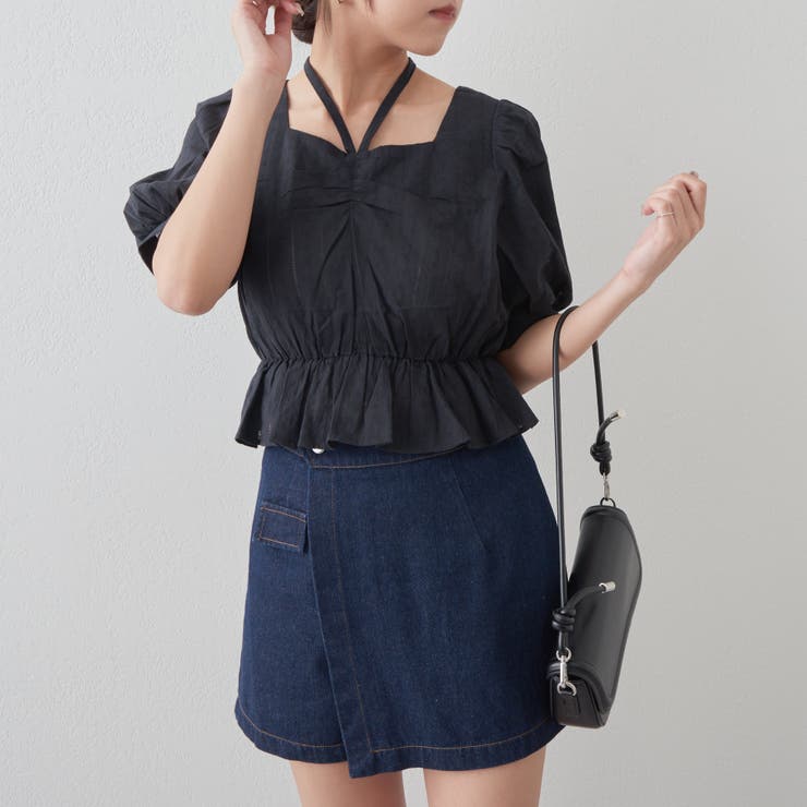 値下げ中　新品　タグ付き　オーロラブラウス　summer navy　elu 値下げ中 新品 タグ付き オーロラブラウス summer navy elu
