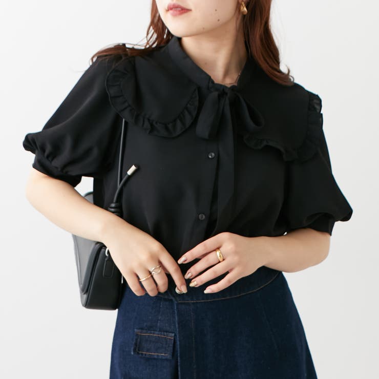 セーラー衿ボウタイブラウス[品番：NCLW0010518]｜NICE CLAUP / OLIVE