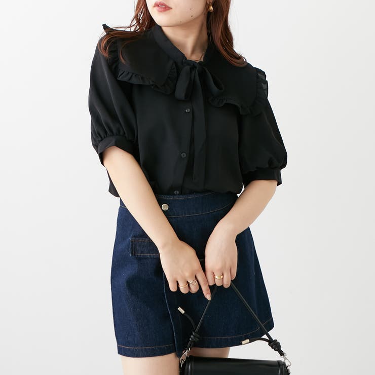 セーラー衿ボウタイブラウス[品番：NCLW0010518]｜NICE CLAUP / OLIVE
