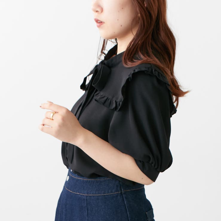 セーラー衿ボウタイブラウス[品番：NCLW0010518]｜NICE CLAUP / OLIVE