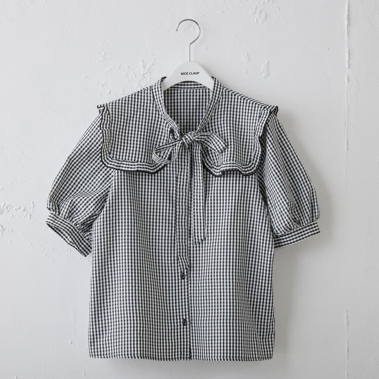 セーラー衿ボウタイブラウス[品番：NCLW0010518]｜NICE CLAUP / OLIVE