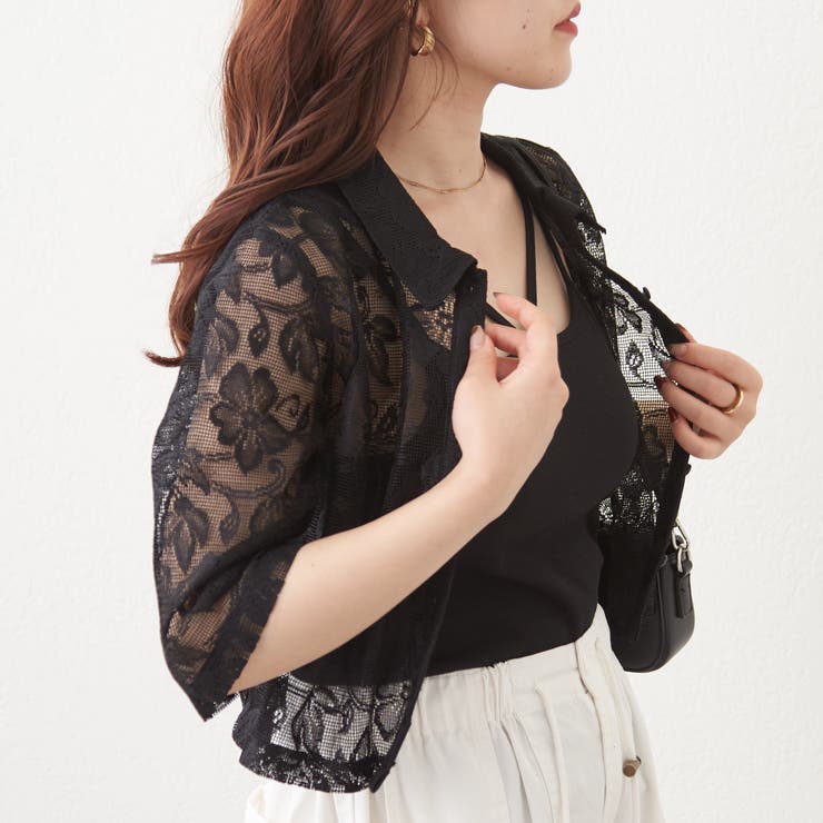 cross usea remake ヴィンテージ　リネン　レースショートブラウス レースショートブラウス[品番：NCLW0010376]｜NICE CLAUP / OLIVE des