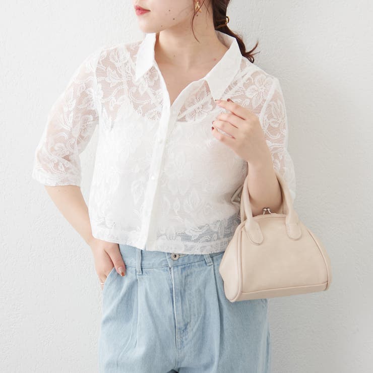 レースショートブラウス[品番：NCLW0010376]｜NICE CLAUP / OLIVE des