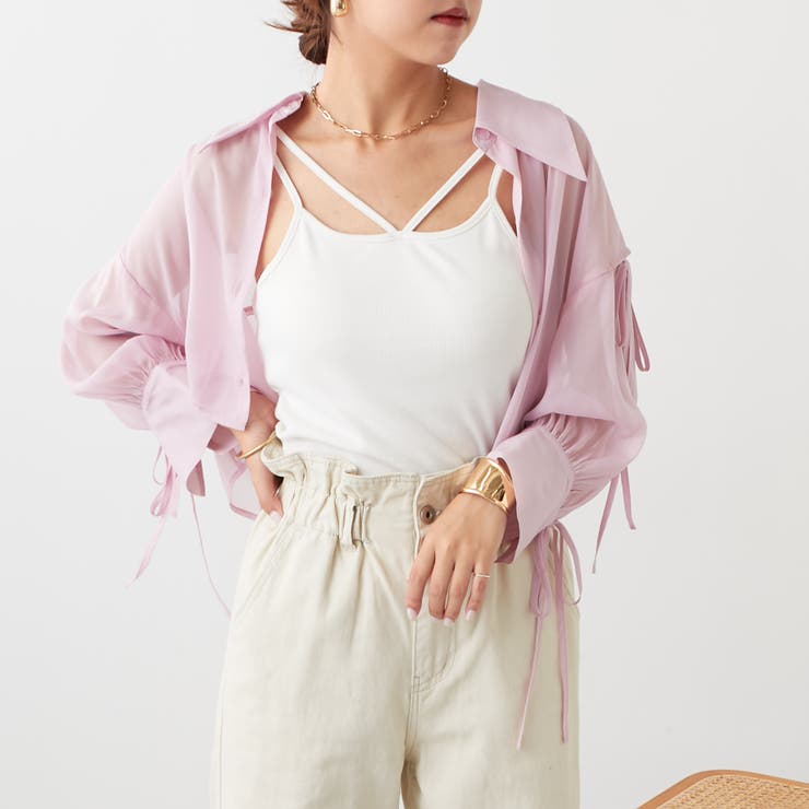 CADUNE ノベルティ オリジナルシアーシャツ ピンク シアーシャツ