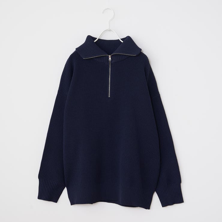 片畦ハーフZIPニット[品番：NCLW0009375]｜NICE CLAUP OUTLET（ナイ