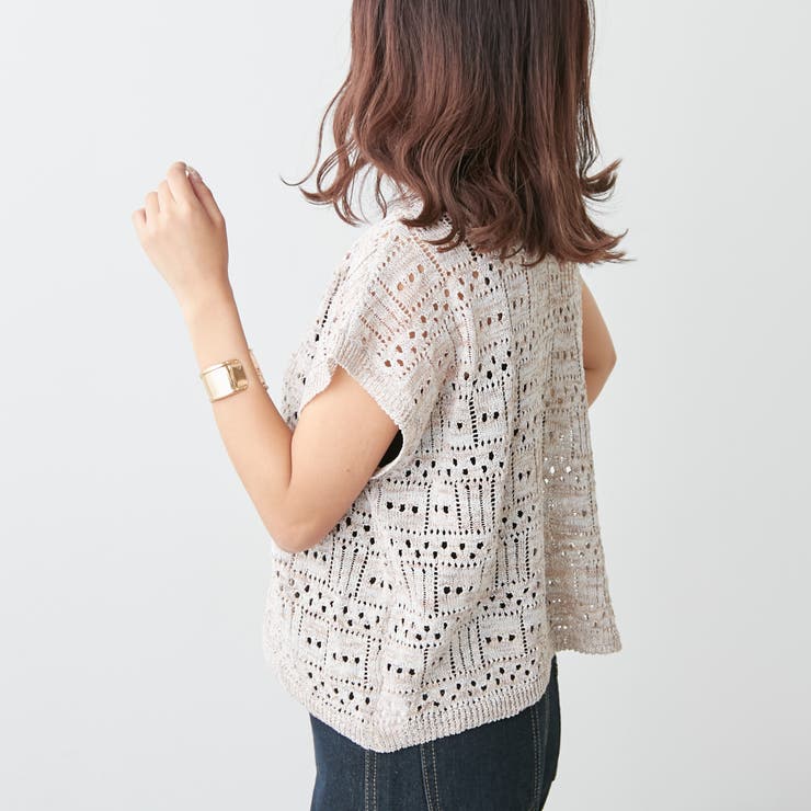ラメ入りコットンリネンポロニット | NICE CLAUP / OLIVE des OLIVE　OUTLET | 詳細画像13 