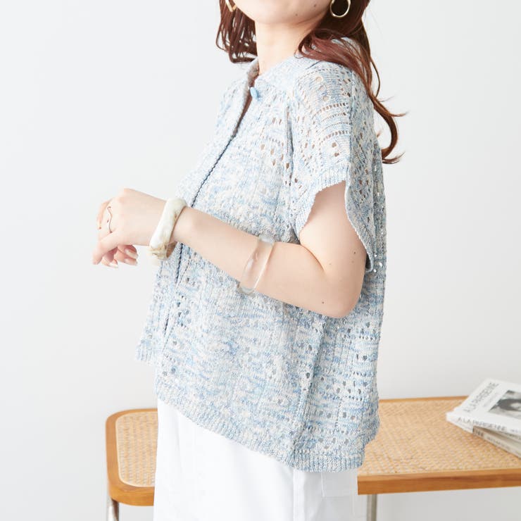 ラメ入りコットンリネンポロニット | NICE CLAUP / OLIVE des OLIVE　OUTLET | 詳細画像21 