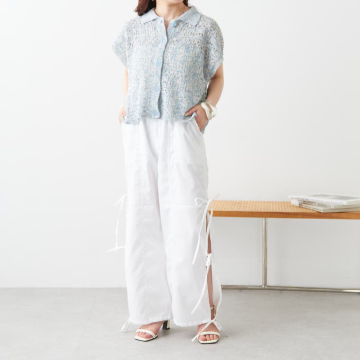 ラメ入りコットンリネンポロニット | NICE CLAUP / OLIVE des OLIVE　OUTLET | 詳細画像25 