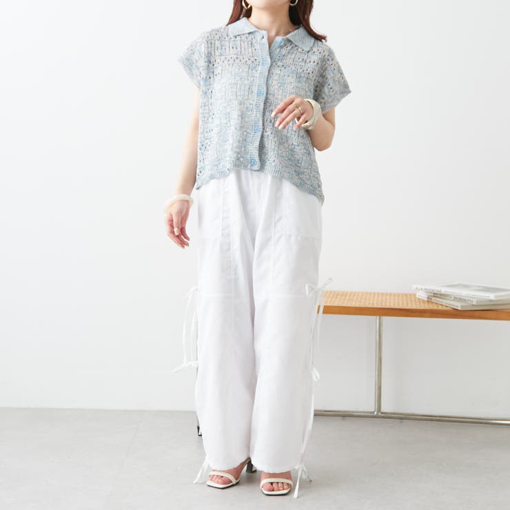 ラメ入りコットンリネンポロニット | NICE CLAUP / OLIVE des OLIVE　OUTLET | 詳細画像26 
