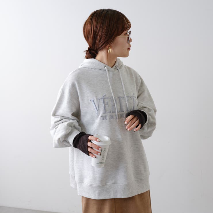 あつもり刺繍ロゴ裏毛パーカー | NICE CLAUP / OLIVE des OLIVE　OUTLET | 詳細画像6 
