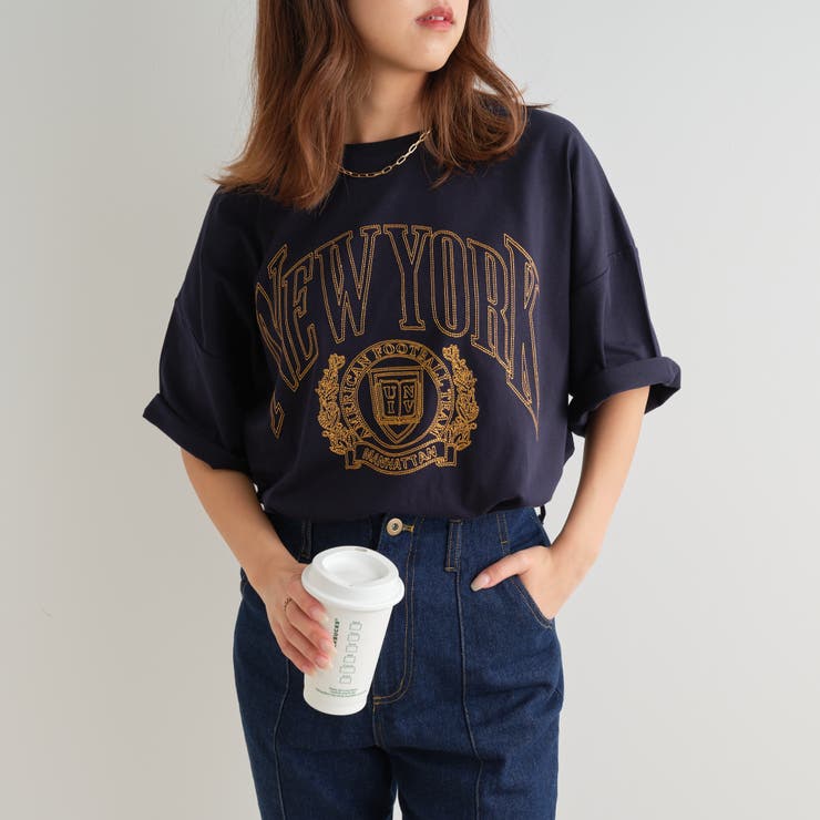 白抜きカレッジTシャツ[品番：NCLW0009889]｜NICE CLAUP OUTLET（ナイ