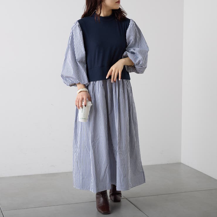 Areeam｜クレリックストライプワンピース | Rakuten Fashion
