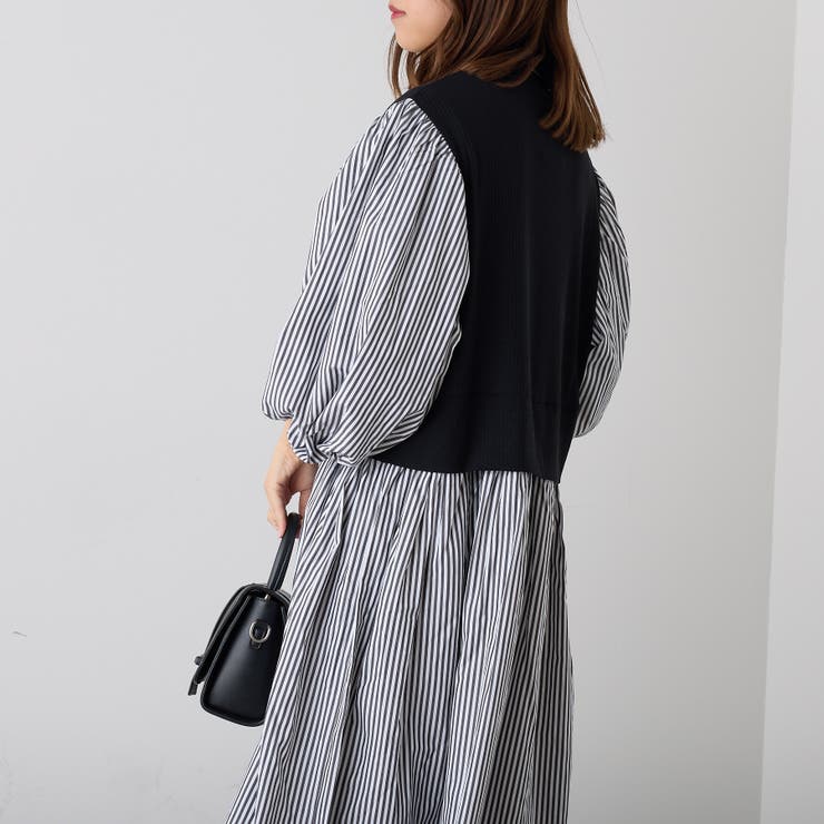 ストライプドッキングワンピース[品番：NCLW0009280]｜NICE