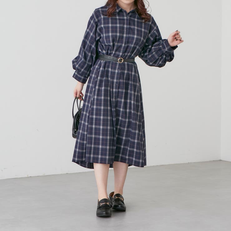 先染めチェックシャツワンピース[品番：NCLW0009620]｜NICE CLAUP