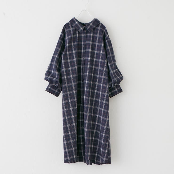 先染めチェックシャツワンピース[品番：NCLW0009620]｜NICE CLAUP