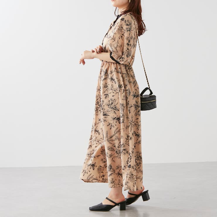 線画花柄ワンピース[品番：NCLW0009665]｜NICE CLAUP / OLIVE des