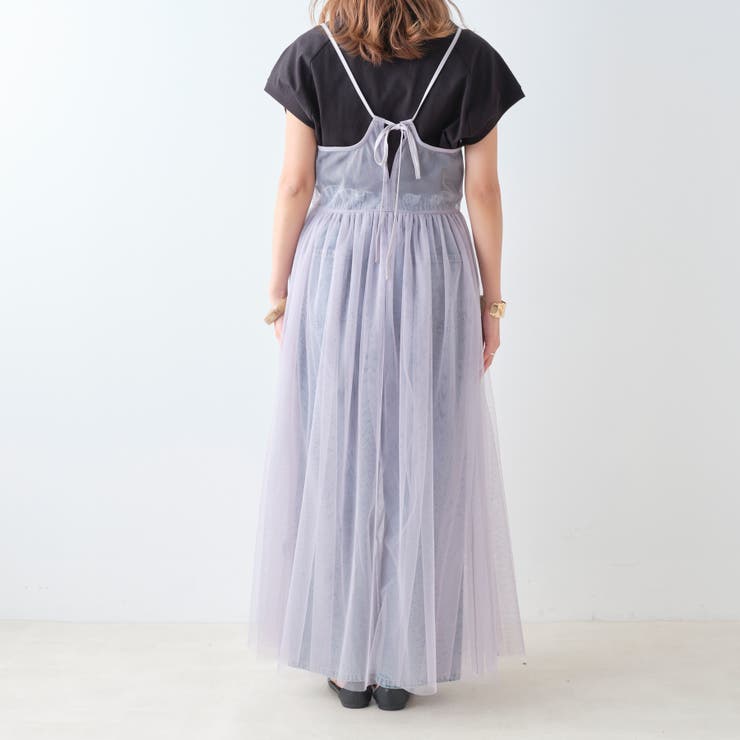 重ね着チュールワンピース[品番：NCLW0010160]｜NICE CLAUP / OLIVE