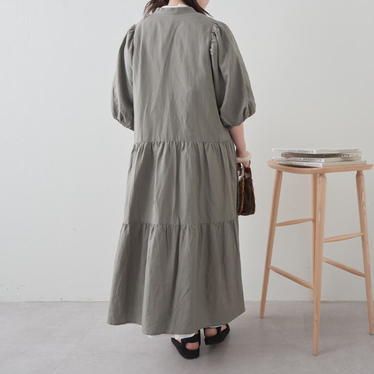 レーヨン麻袖ボリュームワンピース[品番：NCLW0010466]｜NICE CLAUP 
