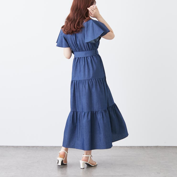 HARUNAプロデュース】デニムティアードワンピース[品番：NCLW0010351