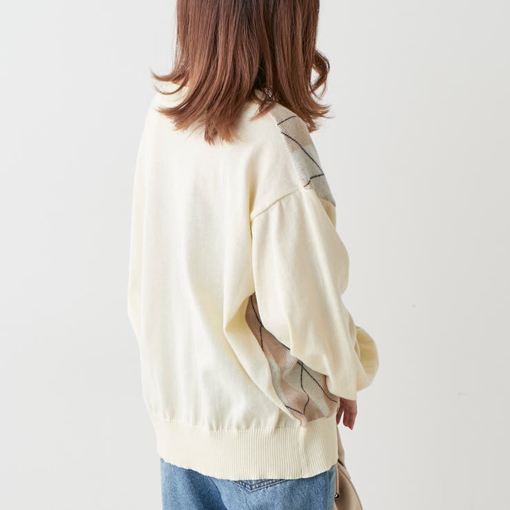 【低身長向け】アーガイルカーディガン | NICE CLAUP / OLIVE des OLIVE　OUTLET | 詳細画像6 