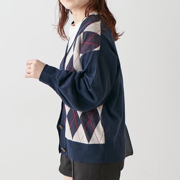 【低身長向け】アーガイルカーディガン | NICE CLAUP / OLIVE des OLIVE　OUTLET | 詳細画像9 