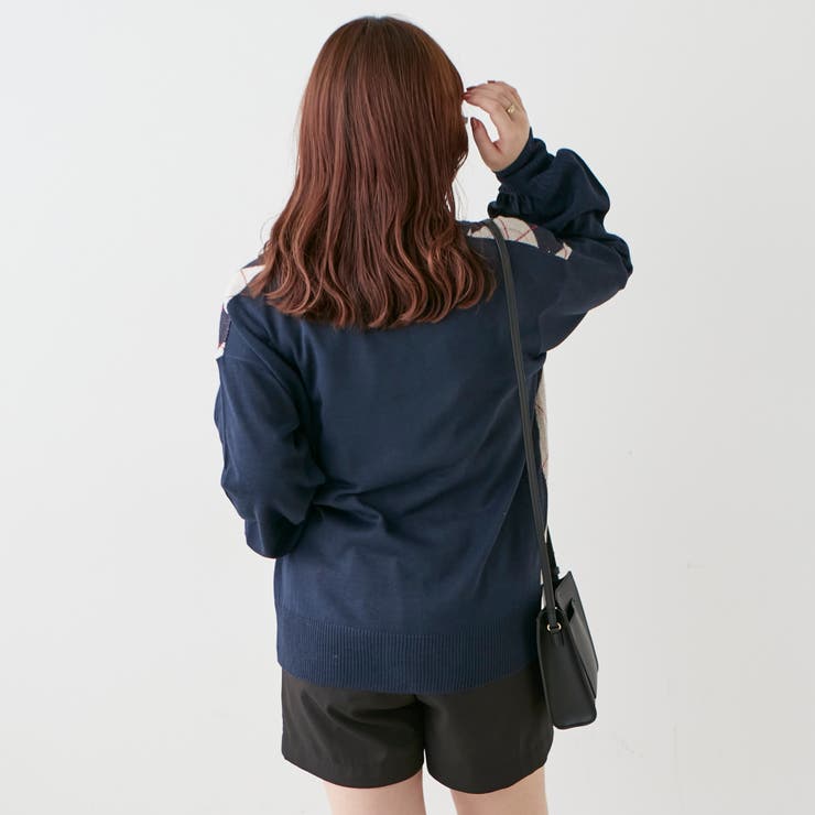 【低身長向け】アーガイルカーディガン | NICE CLAUP / OLIVE des OLIVE　OUTLET | 詳細画像11 