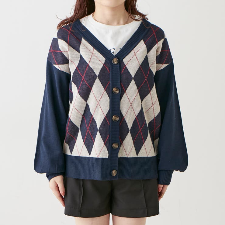 【低身長向け】アーガイルカーディガン | NICE CLAUP / OLIVE des OLIVE　OUTLET | 詳細画像14 