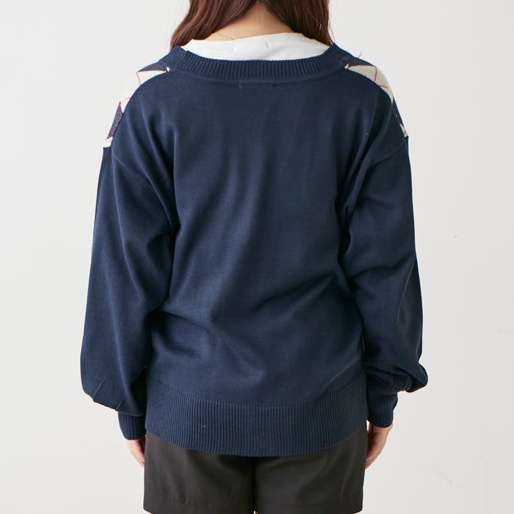 【低身長向け】アーガイルカーディガン | NICE CLAUP / OLIVE des OLIVE　OUTLET | 詳細画像16 