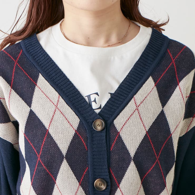 【低身長向け】アーガイルカーディガン | NICE CLAUP / OLIVE des OLIVE　OUTLET | 詳細画像17 