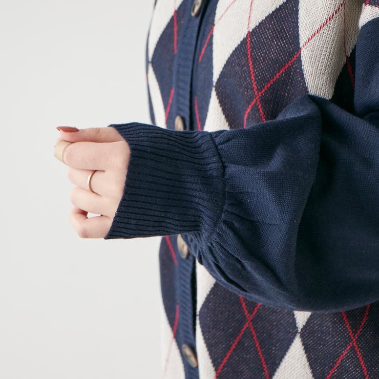 【低身長向け】アーガイルカーディガン | NICE CLAUP / OLIVE des OLIVE　OUTLET | 詳細画像19 