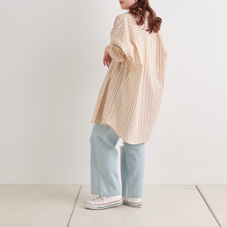 NUNIFE】ストライプシャツ[品番：NCLW0009941]｜NICE CLAUP / OLIVE