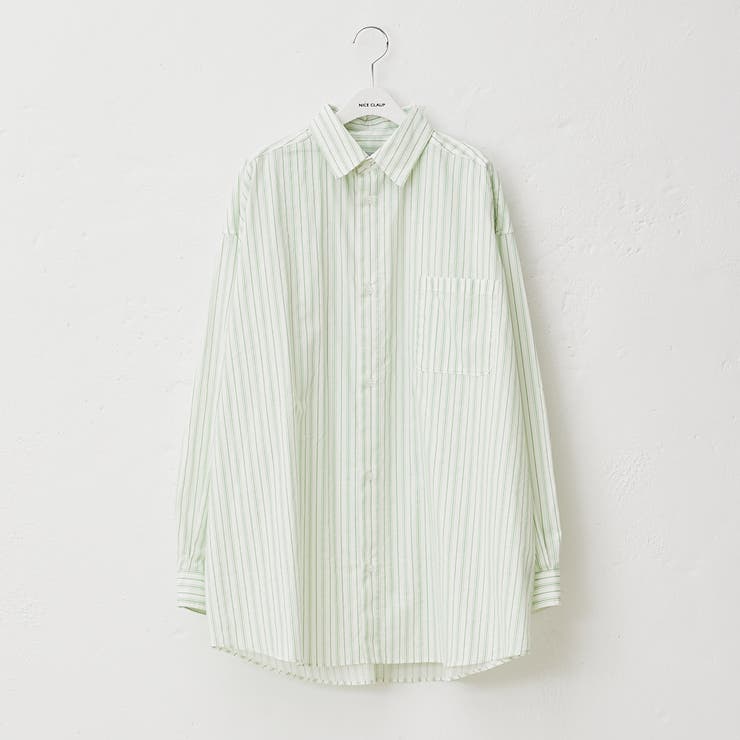 NUNIFE】ストライプシャツ[品番：NCLW0009941]｜NICE CLAUP / OLIVE