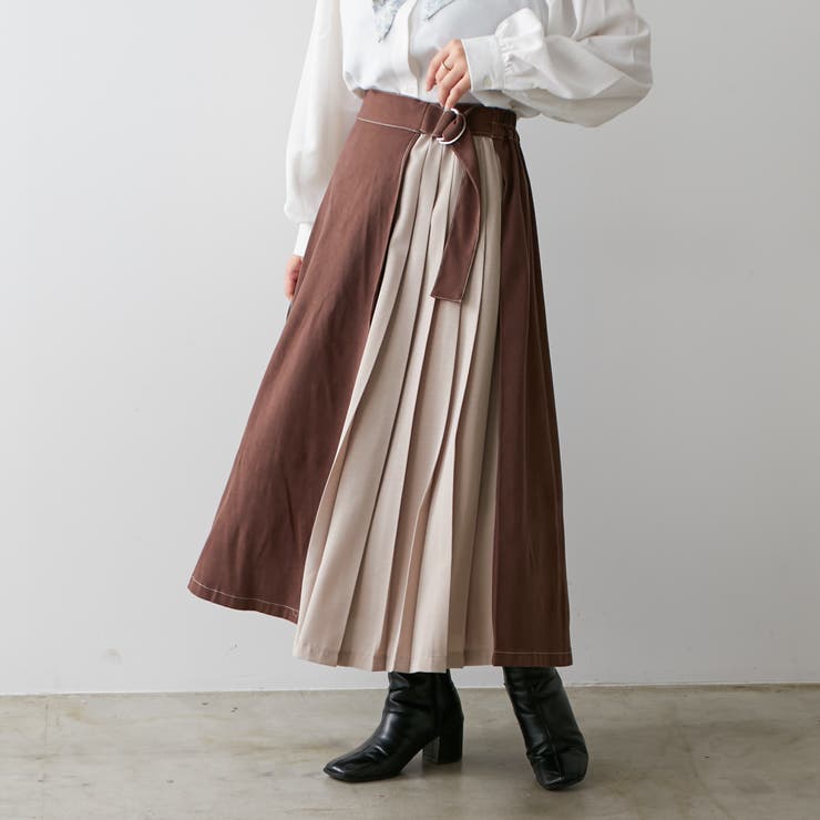 サイドプリーツスカート[品番：NCLW0011122]｜NICE CLAUP / OLIVE des