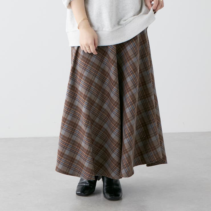 最終値下げ❗️ルコック♡オレンジ/ネイビー フリースベストとスカートセットアップ カラーブロックプリーツニットスカート(ひざ丈スカート