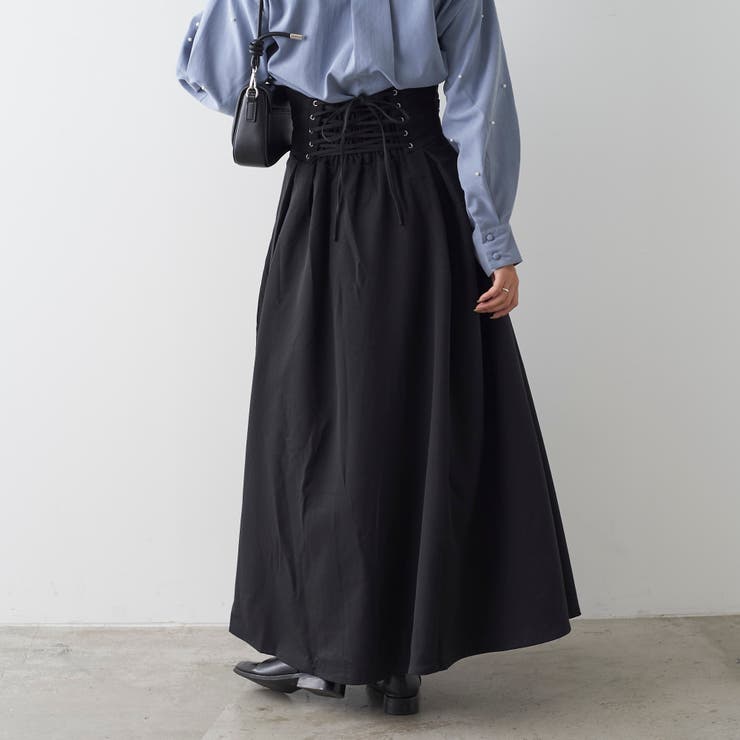 ブラック | ハイウエストフレアスカート | NICE CLAUP / OLIVE des OLIVE　OUTLET