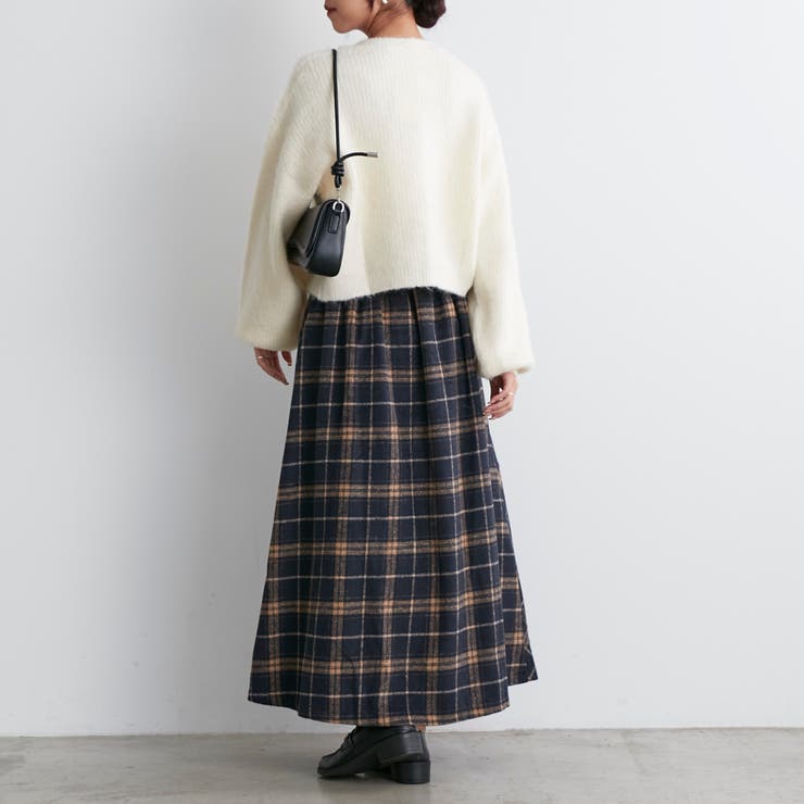 バイヤスチェックスカート[品番：NCLW0011757]｜NICE CLAUP / OLIVE