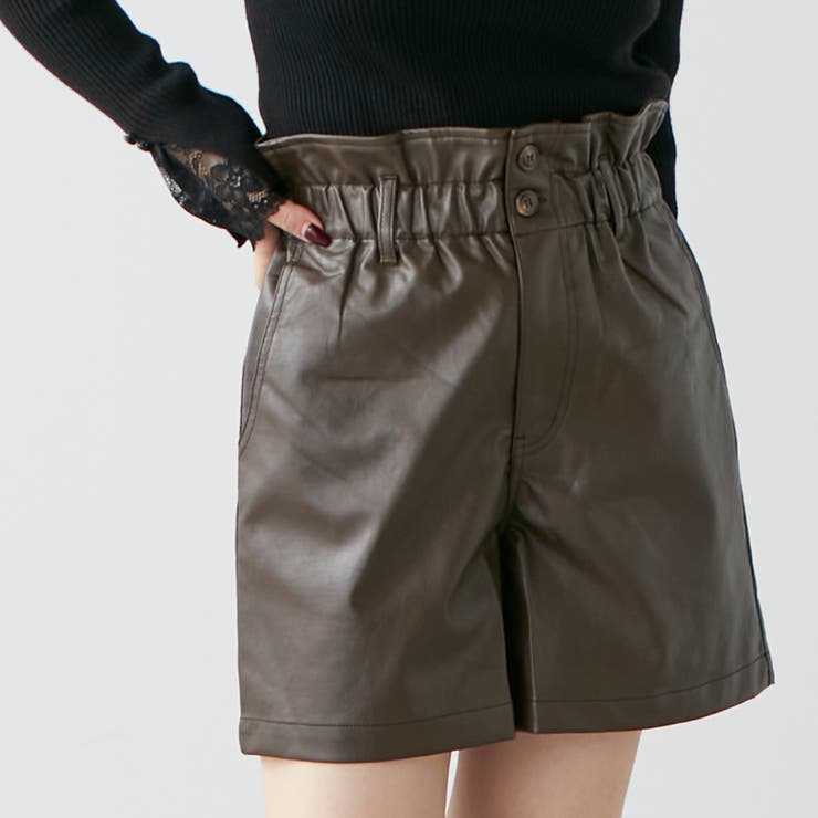 ハイウエスト合皮ショートパンツ[品番：NCLW0011338]｜NICE CLAUP