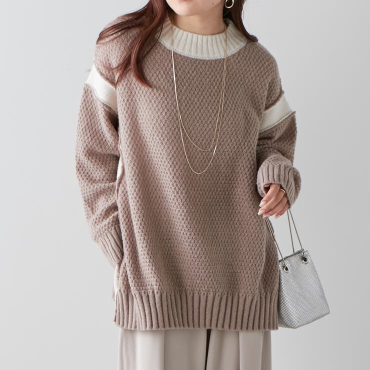 配色鹿の子ニット | NICE CLAUP / OLIVE des OLIVE　OUTLET | 詳細画像7 