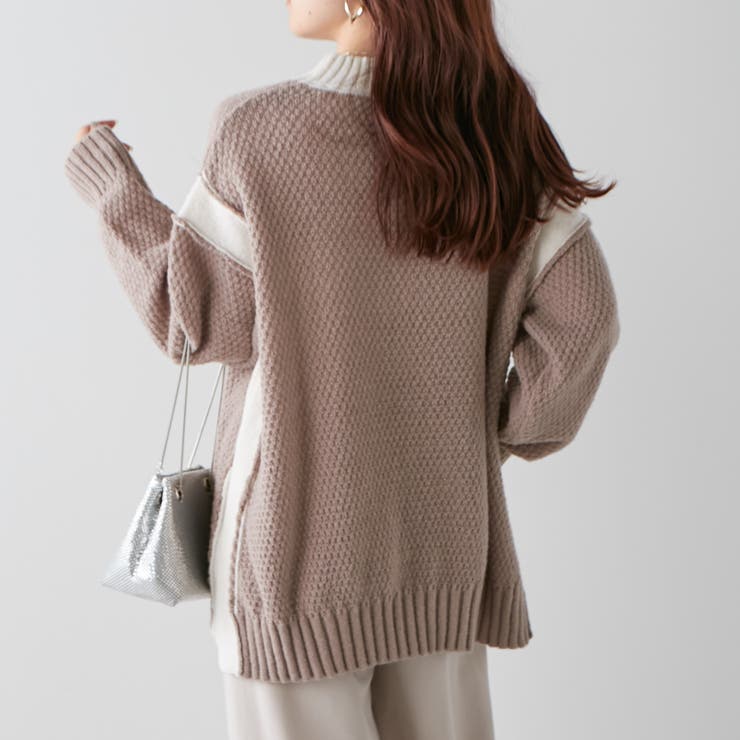 配色鹿の子ニット | NICE CLAUP / OLIVE des OLIVE　OUTLET | 詳細画像9 