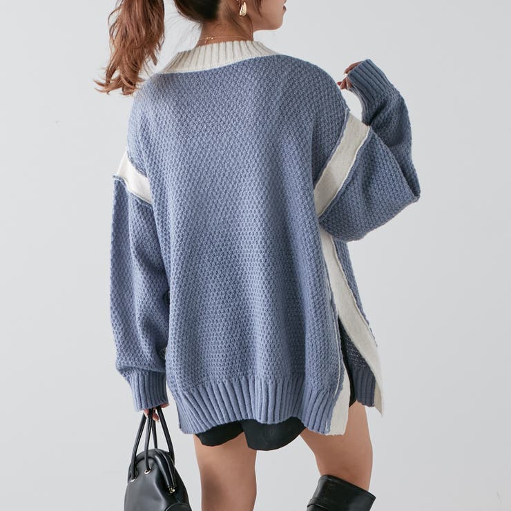 配色鹿の子ニット | NICE CLAUP / OLIVE des OLIVE　OUTLET | 詳細画像13 