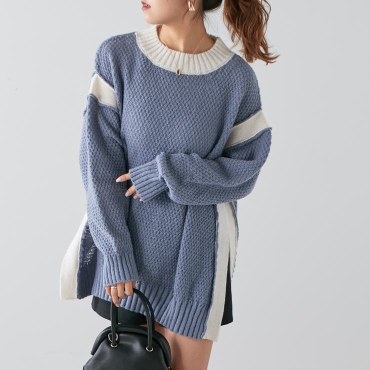 配色鹿の子ニット | NICE CLAUP / OLIVE des OLIVE　OUTLET | 詳細画像14 