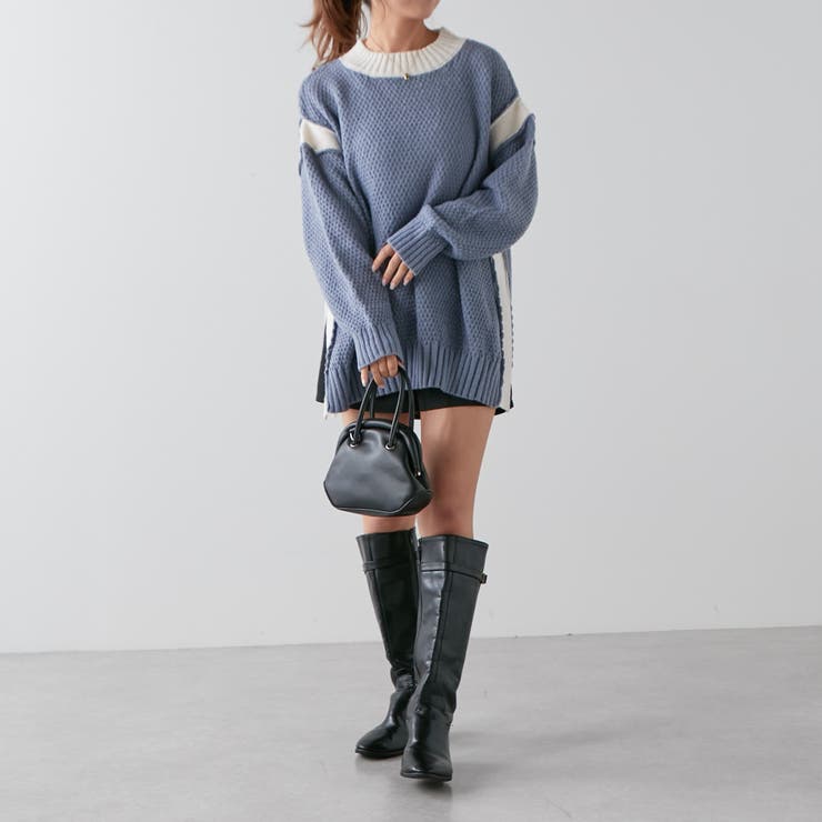 配色鹿の子ニット | NICE CLAUP / OLIVE des OLIVE　OUTLET | 詳細画像15 