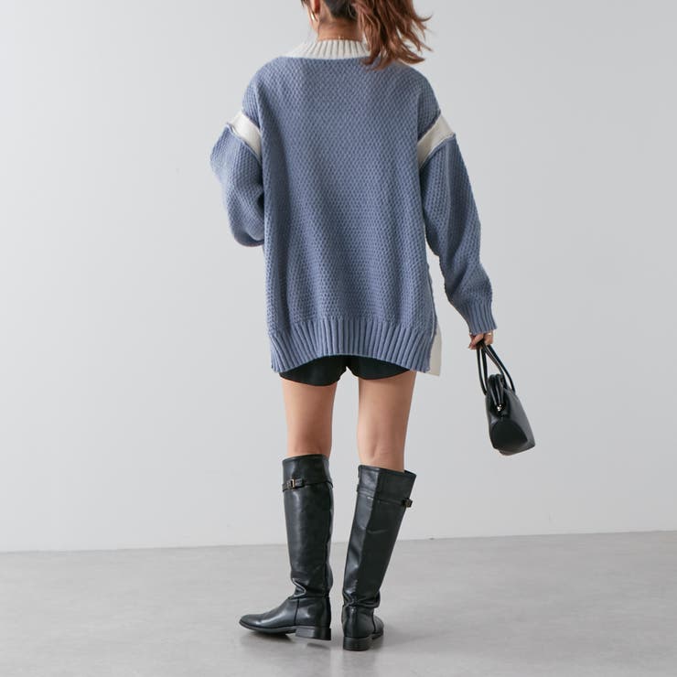 配色鹿の子ニット | NICE CLAUP / OLIVE des OLIVE　OUTLET | 詳細画像16 