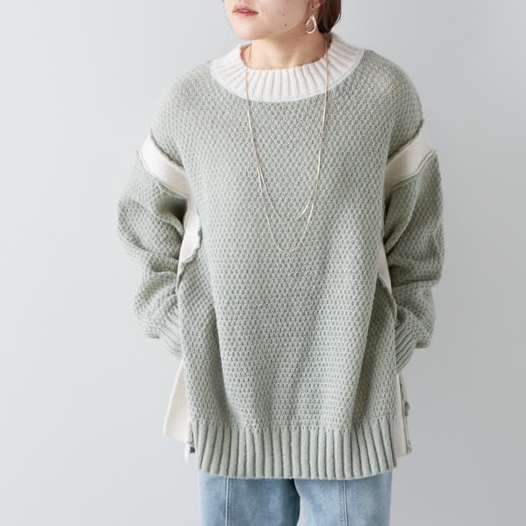 配色鹿の子ニット | NICE CLAUP / OLIVE des OLIVE　OUTLET | 詳細画像17 
