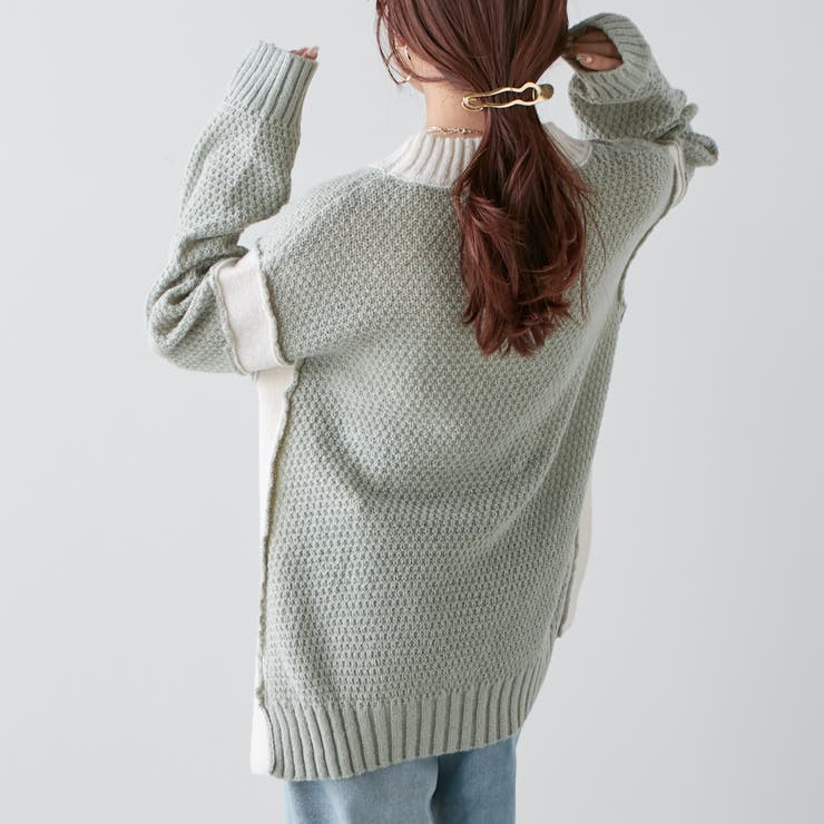 配色鹿の子ニット | NICE CLAUP / OLIVE des OLIVE　OUTLET | 詳細画像19 
